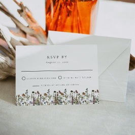 Convite HEIDI Muted Watercolor Wildflower Wedding RSVP