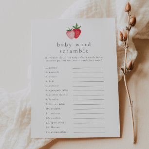 Convite HEIDI Strawberry Chá de fraldas Word Scramble Game