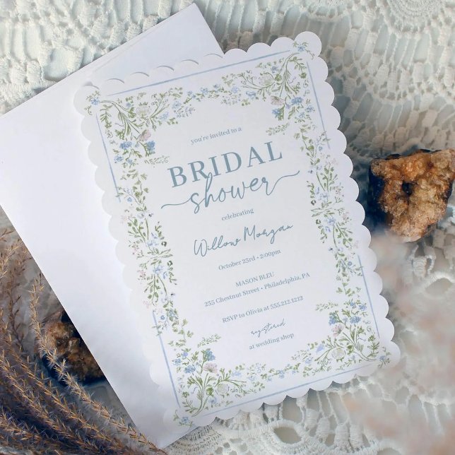 Convite Heirloom Hydrangea Bridal Shower Invitation (Criador carregado)