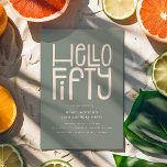 Convite HELLO 50º Aniversário Moderno<br><div class="desc">Atenção a todos os aniversários, meninos e meninas! Prepare-se para tocar no seu grande estilo 5-0 com o nosso Convite de aniversário 50 moderno e chic. O design apresenta um título lúdico, mas sofisticado, "OLÁ, QUINTA", seguido de um modelo de partido fácil de personalizar. Escolha sua própria combinação de cores...</div>