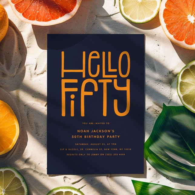 Convite HELLO 50º Aniversário Moderno (Criador carregado)