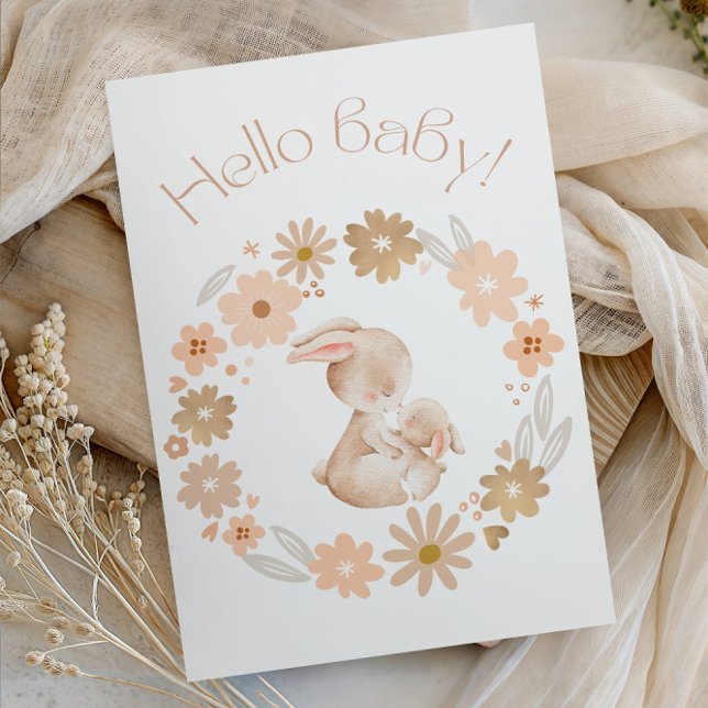 Convite Hello Baby! Baby Bunny Cute Baby Shower Party (Criador carregado)