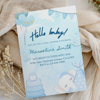 Convite Hello Baby! Baby Shower-Gender Neutral Hello Baby 
