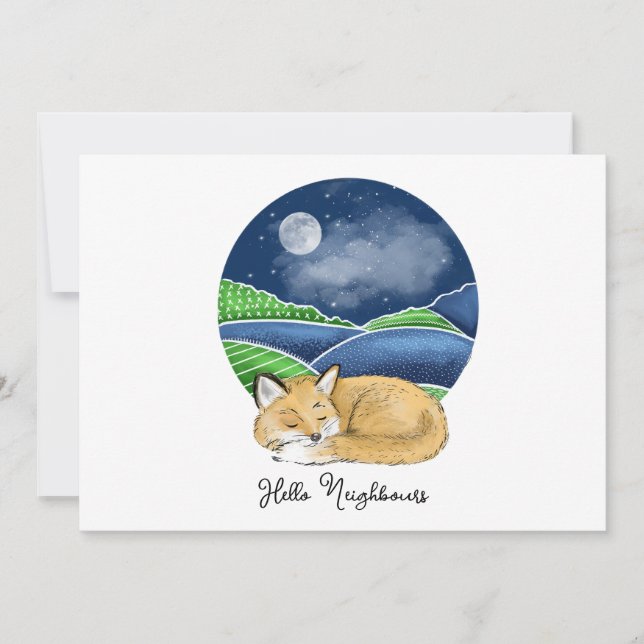 Convite Hello, Editable We're New to the Neighborhood Invi (Frente)