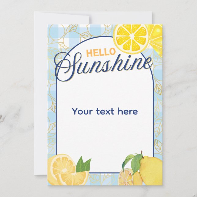 Convite Hello Sunshine  (Frente)