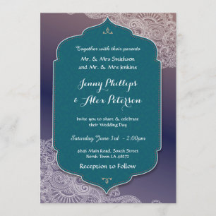 Convite Henna Style Jewel Festa de casamento Noites árabe