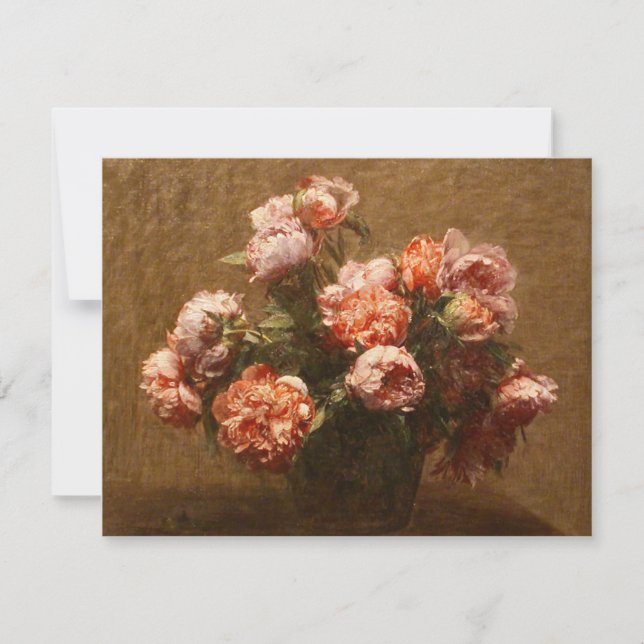 Convite Henri Fantin-Latour Vase of Peonies Invitations (Frente)