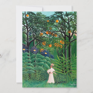 Convite Henri Rousseau - Mulher caminhando em uma Floresta