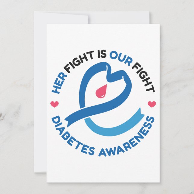Convite Her Fight Is Our Fight – Diabetes Awareness (Frente)