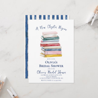 Convite Her New Chapter Begins Book themed Bridal Shower
