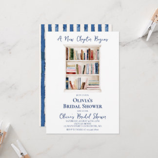 Convite Her New Chapter Begins Book themed Bridal Shower