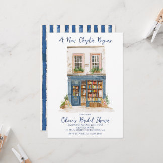 Convite Her New Chapter Begins Book themed Bridal Shower
