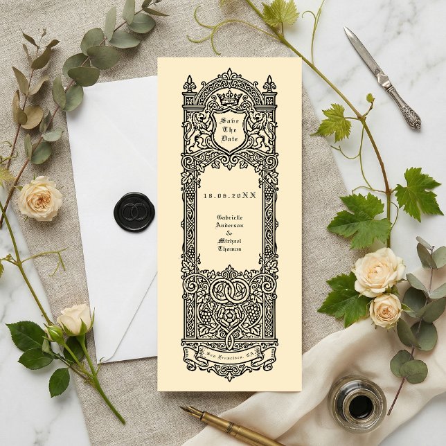 Convite Heraldic Monogram Save the Date (Criador carregado)