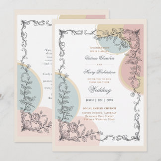 Convite Herança | Casamento Botânico Pastel de Meados do S