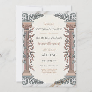 Convite Herança Casamento Neoclássico Greco-Romano