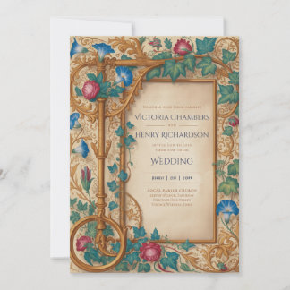 Convite Heritage | Casamento de Joia Dourada Medieval Rena