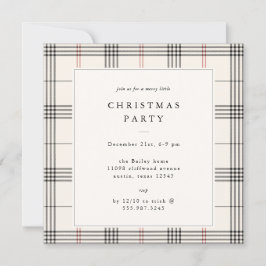 Convite HERITAGE | Cream Tartan Christmas Party