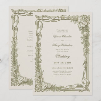 Convite Heritage | Edwardian Ribbon Garland Wedding