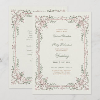 Convite Heritage | Edwardian Rose Filigree Wedding