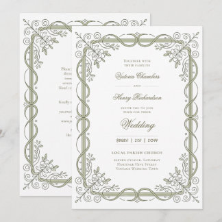 Convite Heritage | Edwardian Sage Ribbon Scroll