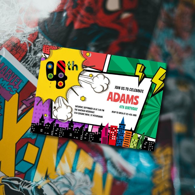 Convite Herói do Livro Quântico 4.º Aniversário (Criador carregado)