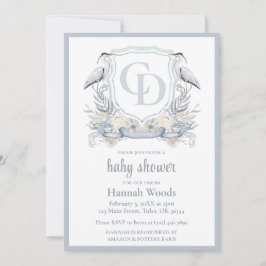 Convite Heron Interlocking Monogram Baby Shower