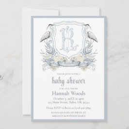 Convite Heron Specialty Monogram Baby Shower