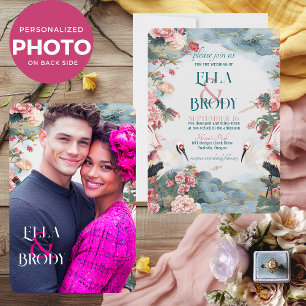 Convite Heronias Elegante com Casamento Fotográfico Person