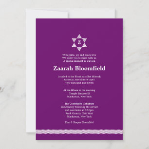 Convite Herringbone Star Bat Mitzvah
