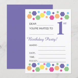 Convite Hexigons ilusimáticos, Roxo, Partido primeiro ani