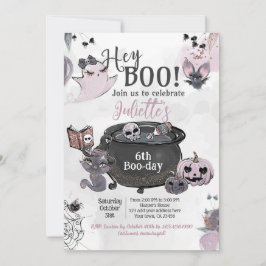 Convite Hey Boo Witch Cauldron Birthday