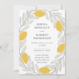 Convite HHS Lemon Wreath Minimal Mediterranean Wedding