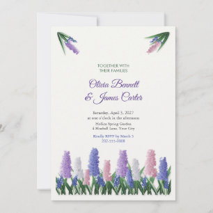Convite Hiacintos e Jacintos de Uva Casamento de Primavera