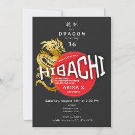 Convite Hibachi Chef CHURRASCO japonês Sushi Dragon Aniver
