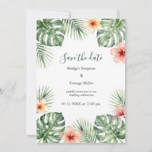 Convite Hibisco Casamento Tropical Floral Vintage Havaí
