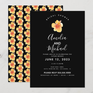 Convite Hibiscus Chá de panela Laranja