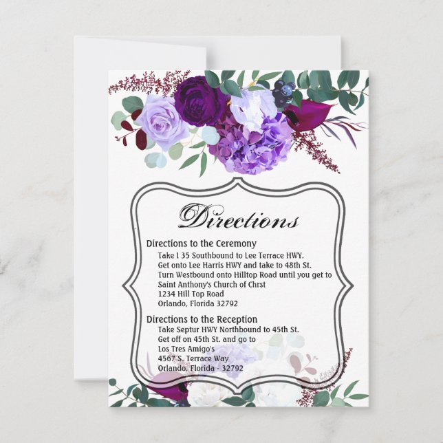 Convite Hibiscus da Lavanda da placa de direção 4.25x5.5 e (Frente)