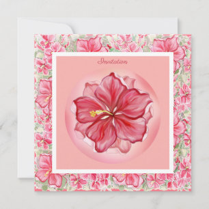 Convite Hibiscus e rendas RED