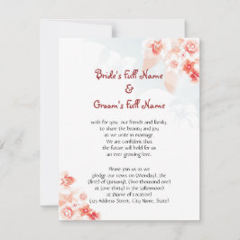 Convite Hibiscus havaiano na laranja vermelha