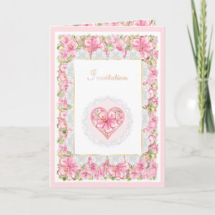 Convite Hibiscus & lace