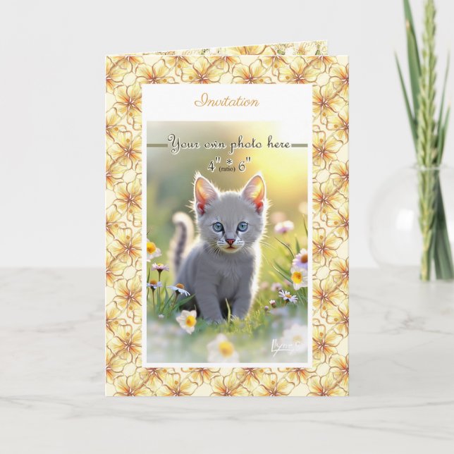 Convite Hibiscus & lace AMARELO (Frente)