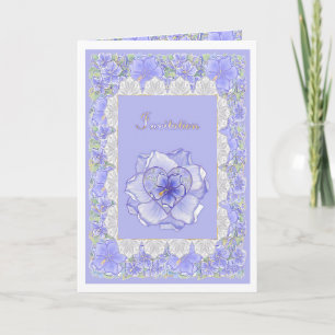 Convite Hibiscus & lace BLUE