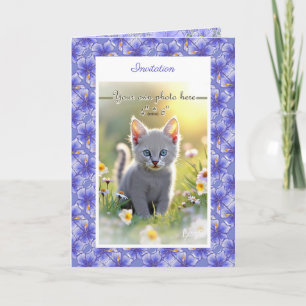 Convite Hibiscus & lace BLUE