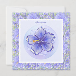 Convite Hibiscus & lace BLUE