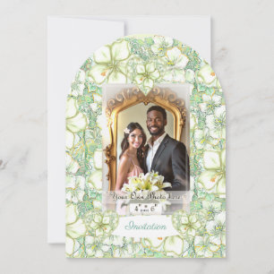 Convite Hibiscus & lace WHITE