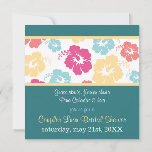 Convite Hibiscus Luau Chá de panela