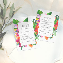 Convite Hibiscus, Plumeria & Palm Funny Weding RSVP