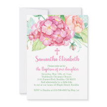 Hídranga rosa e Batismo feminino