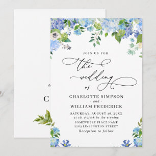 Convite Hídrangea Watercolor Casamento Verde