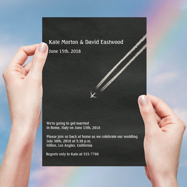 Convite ©High Altitude Airplane Destino Casamento (Criador carregado)